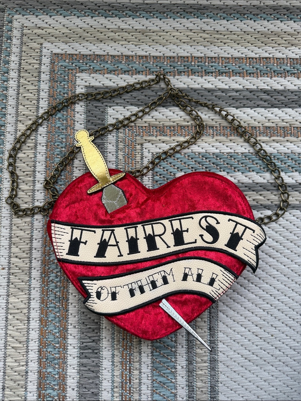Oh My Disney Snow White Red Heart Velvet Fairest of Them All purse bag